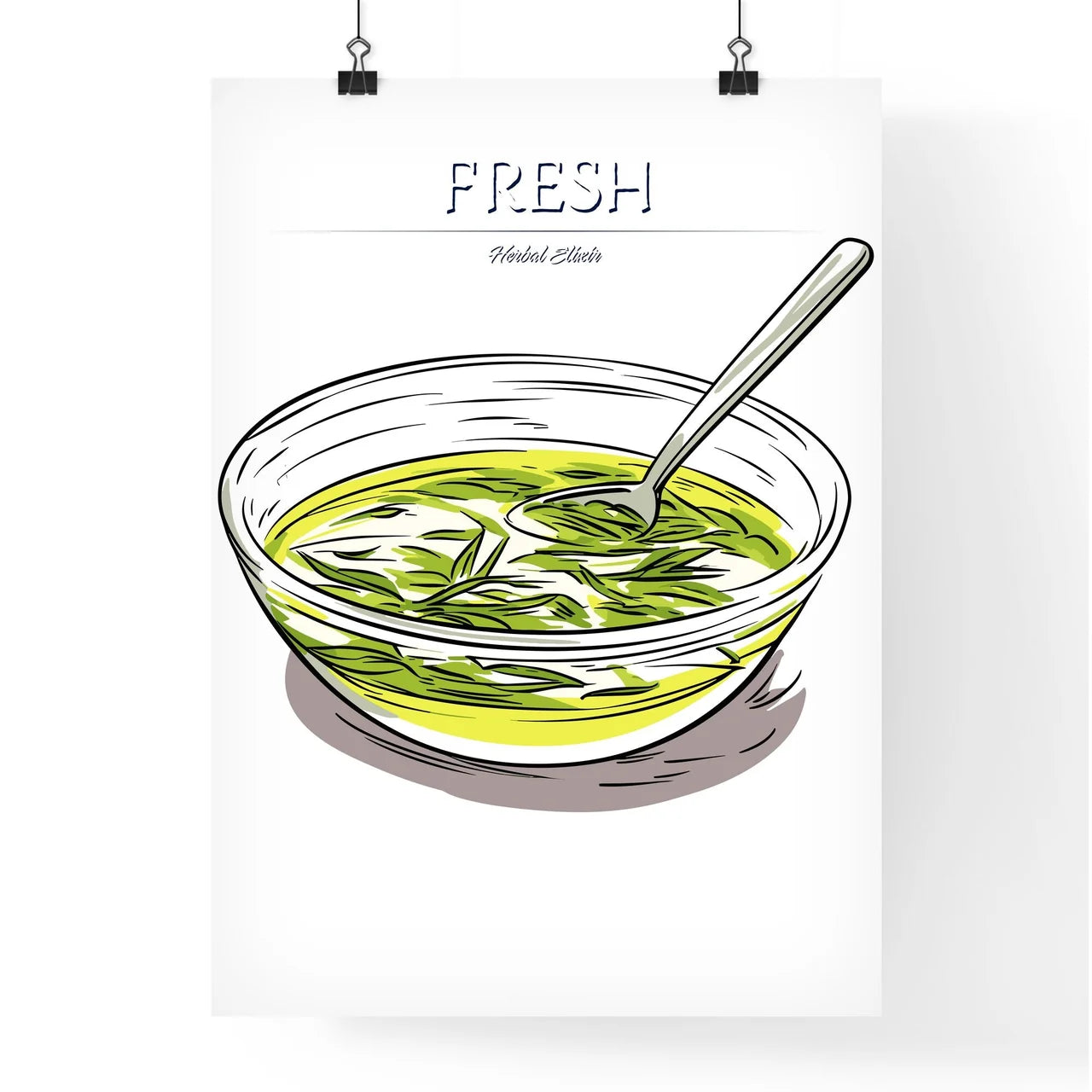 Green Tea On A White Background - A Bowl Of  Poster