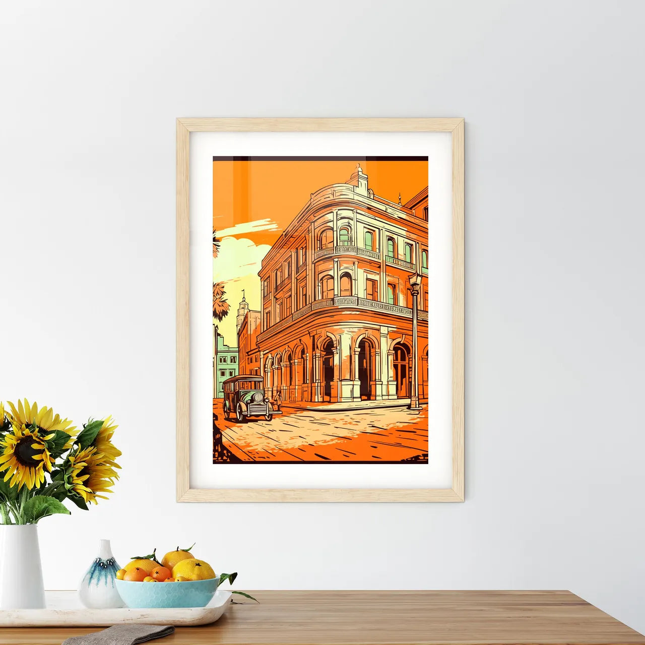 Havana Cuba Vintage Advertising Poster - An Old Building With A Car On The Corner Of It Custom Print