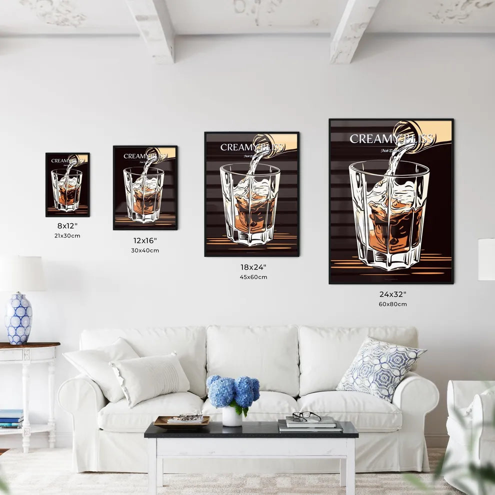 Irish Creme Liqueur Pouring Into A Glass Ful - Kitchen Hangings