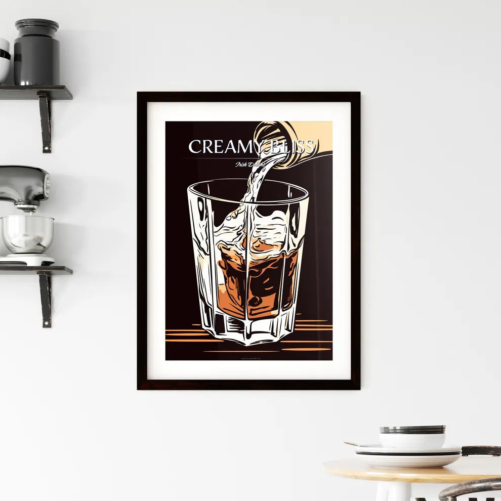 Irish Creme Liqueur Pouring Into A Glass Ful Framed Print