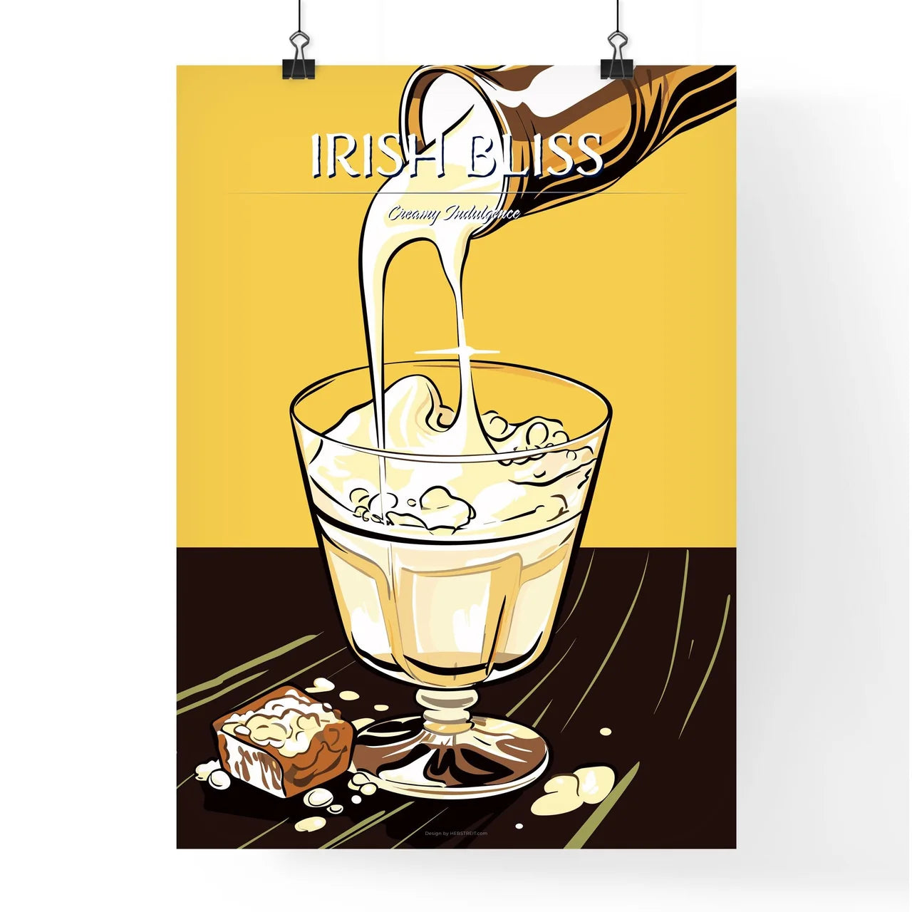 Irish Creme Liqueur Pouring Into A Glass Ful Poster