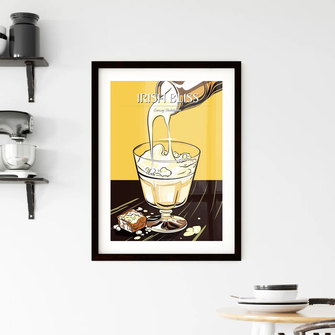 Irish Creme Liqueur Pouring Into A Glass Ful Framed Print