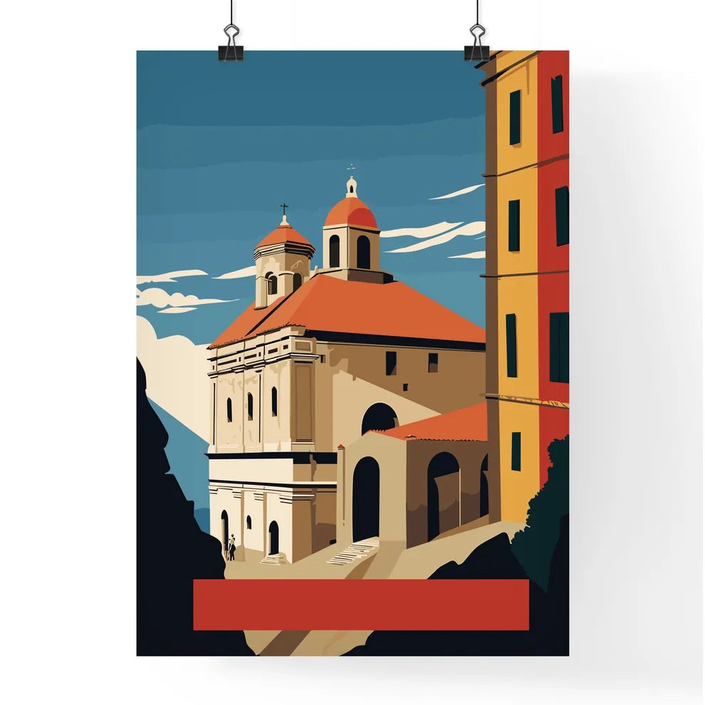 Italy Vacation Poster - A Building With A Steeple And A Steeple Poster