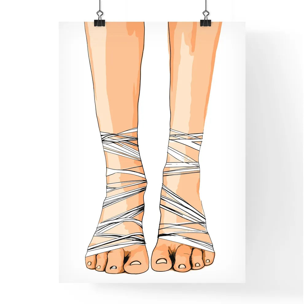 Legs In Ballet Shoes Poster - A Cartoon Of Poster
