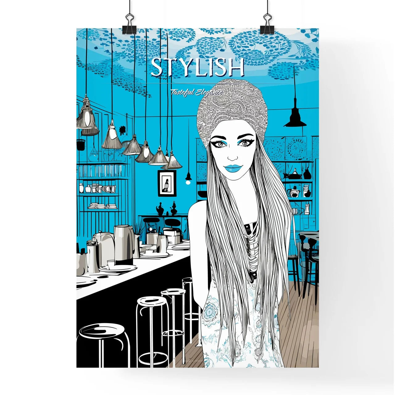 Lifestyle Fashion Illustration In The Coffee Poster