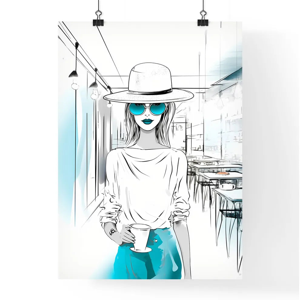 Lifestyle Fashion Illustration In The Coffee Poster