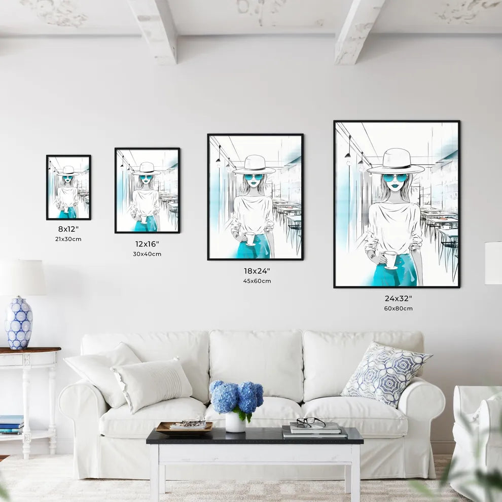 Lifestyle Fashion Illustration In The Coffee - Kitchen Hangings
