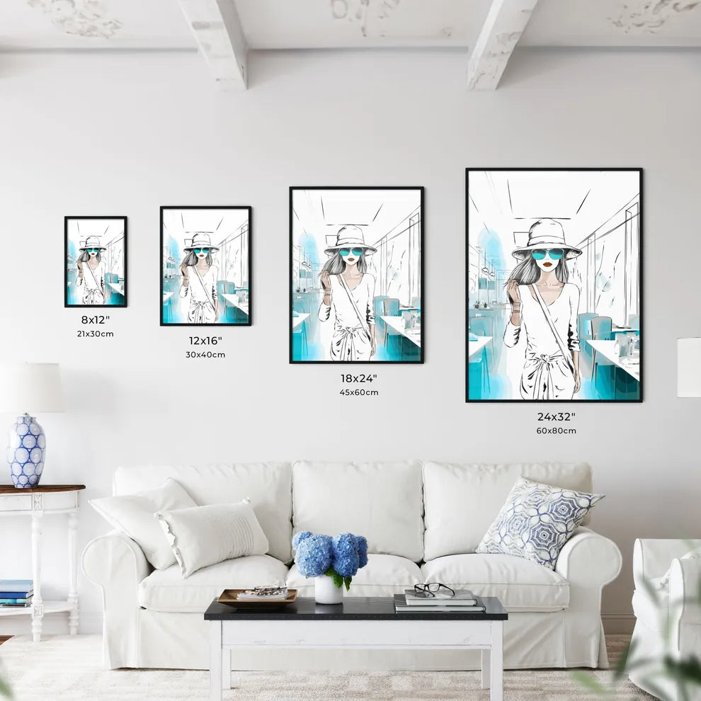 Lifestyle Fashion Illustration In The Coffee - Kitchen Hangings