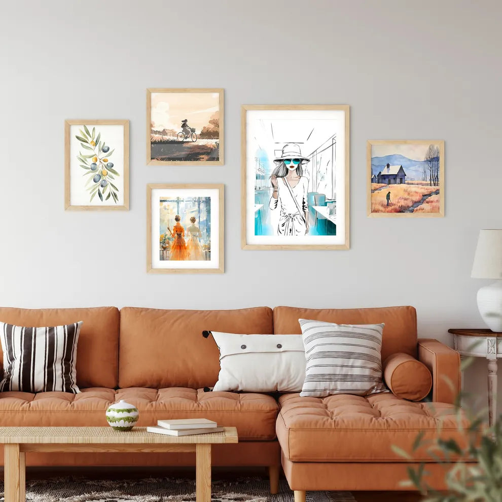 Lifestyle Fashion Illustration In The Coffee Wall Art