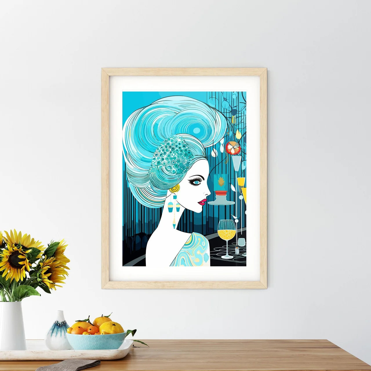 Lifestyle Fashion Illustration In The Disco  Framed Print