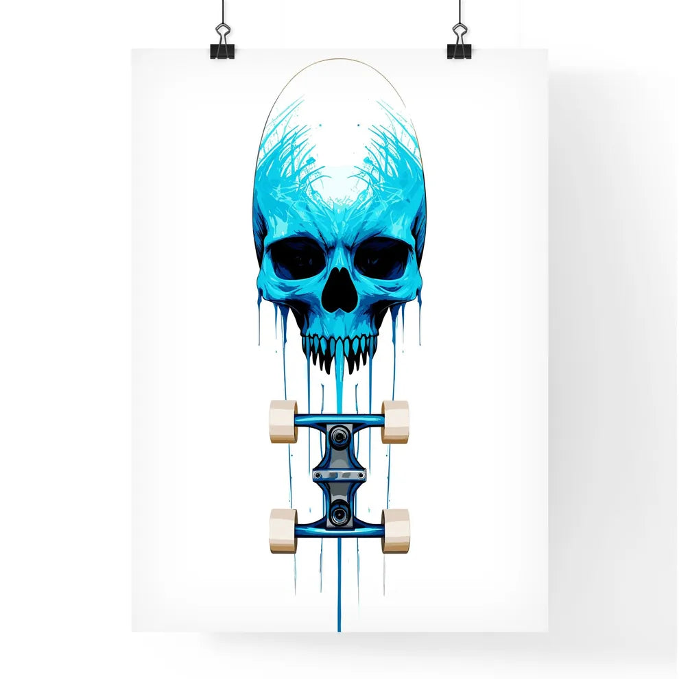Longboard Skateboard Upside Down - A Skull W Poster