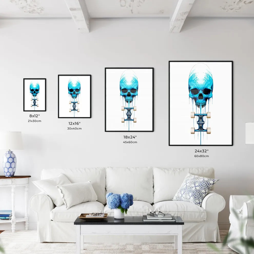 Longboard Skateboard Upside Down - A Skull W - Kitchen Hangings
