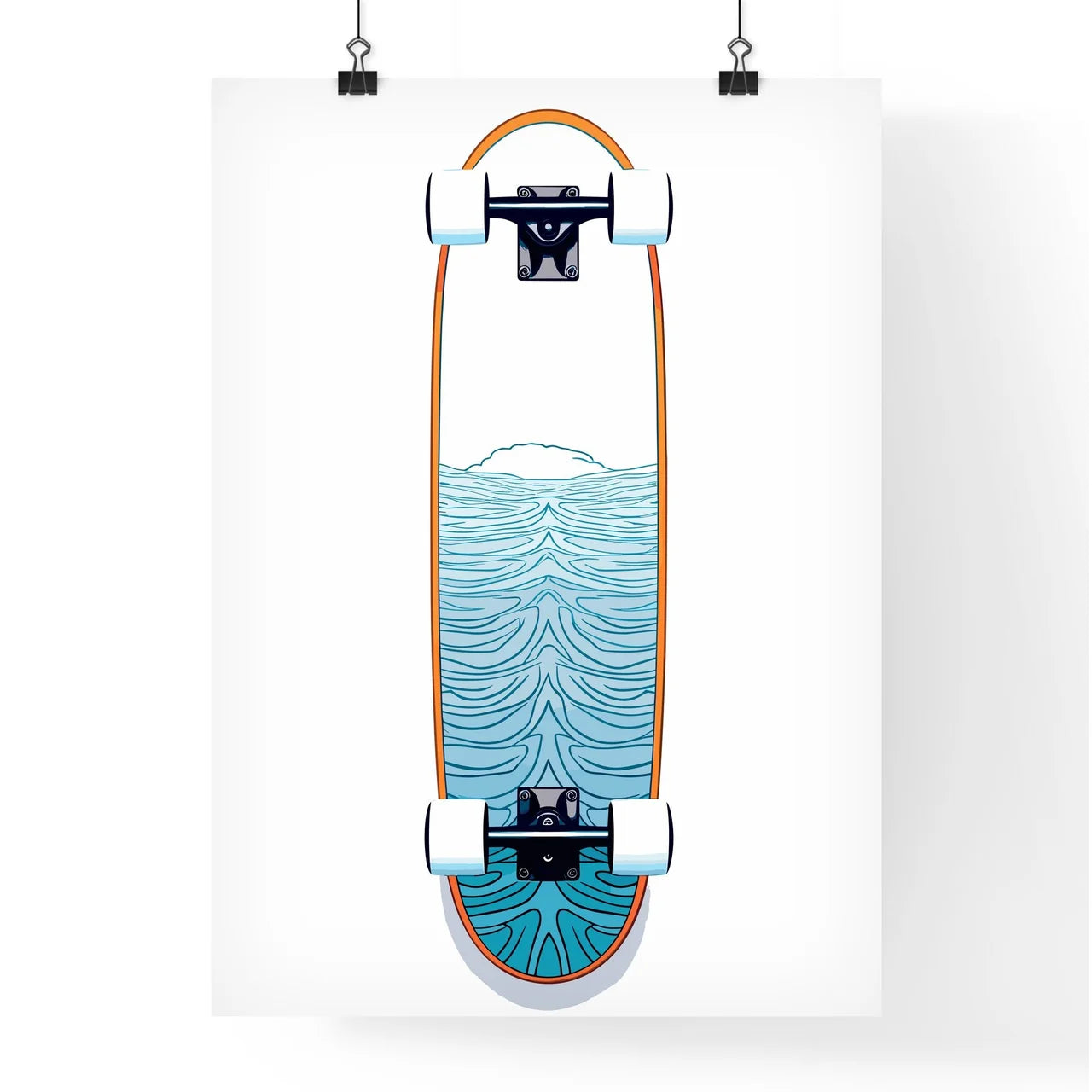 Longboard Skateboard Upside Down - A Skatebo Poster
