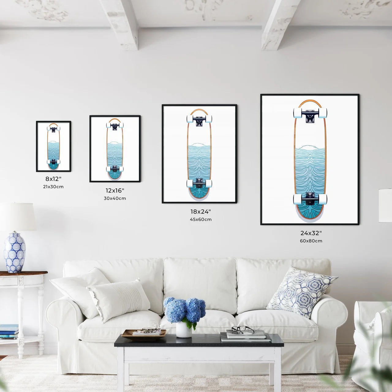 Longboard Skateboard Upside Down - A Skatebo - Kitchen Hangings