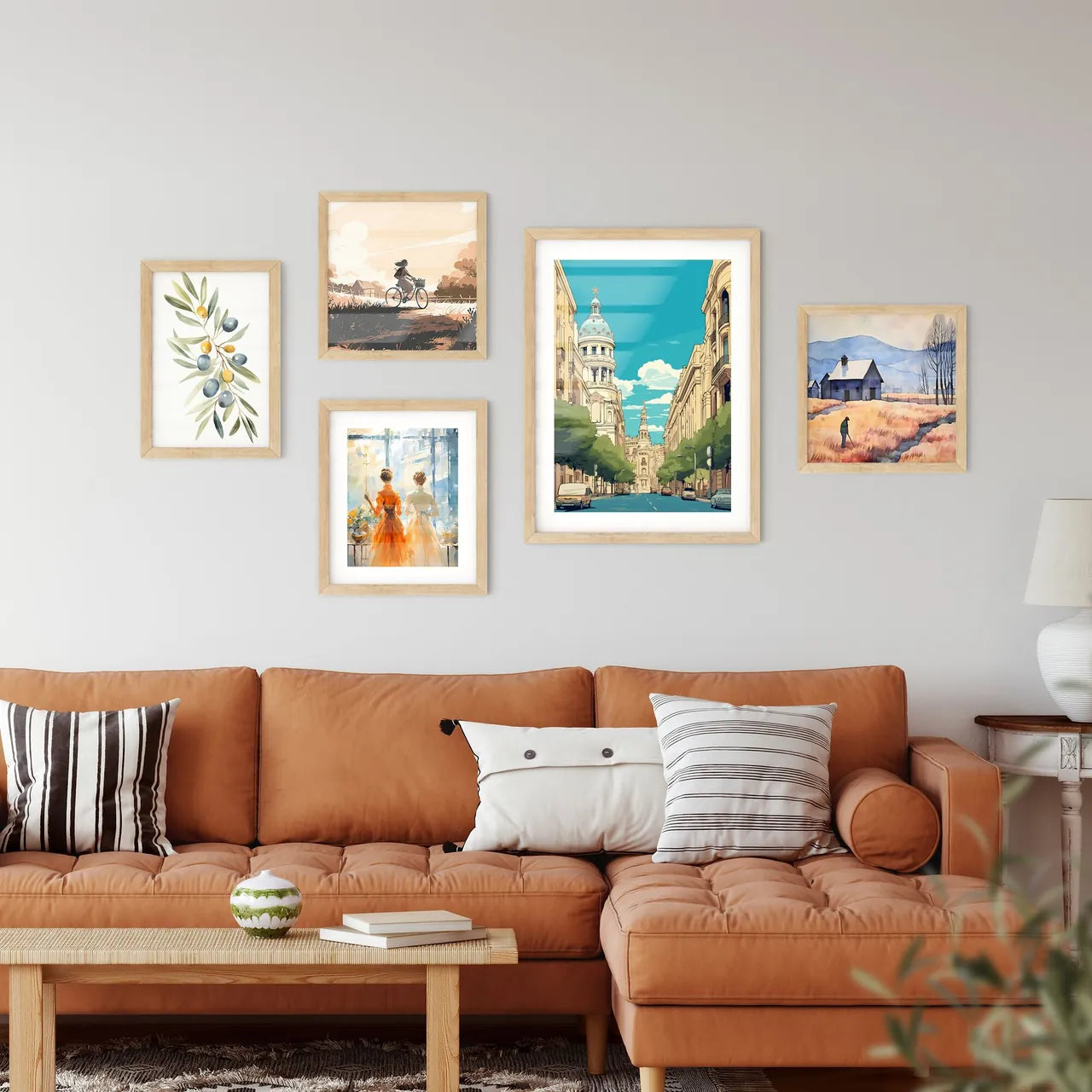 Madrid Spain Vacation Poster - A Street With Trees And Buildings Interior Design