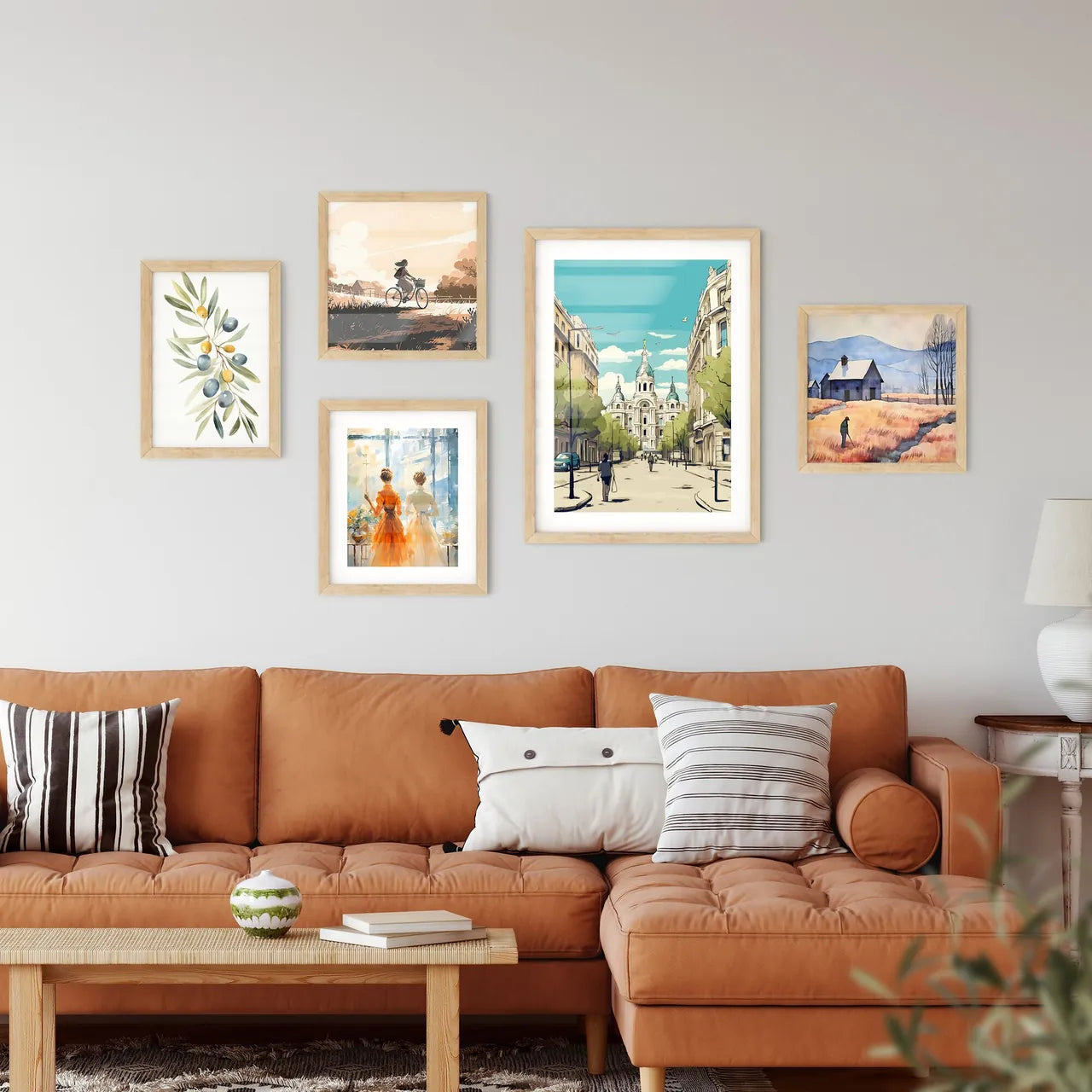 Madrid Spain Vacation Poster - A Street With A Building And Trees Interior Design