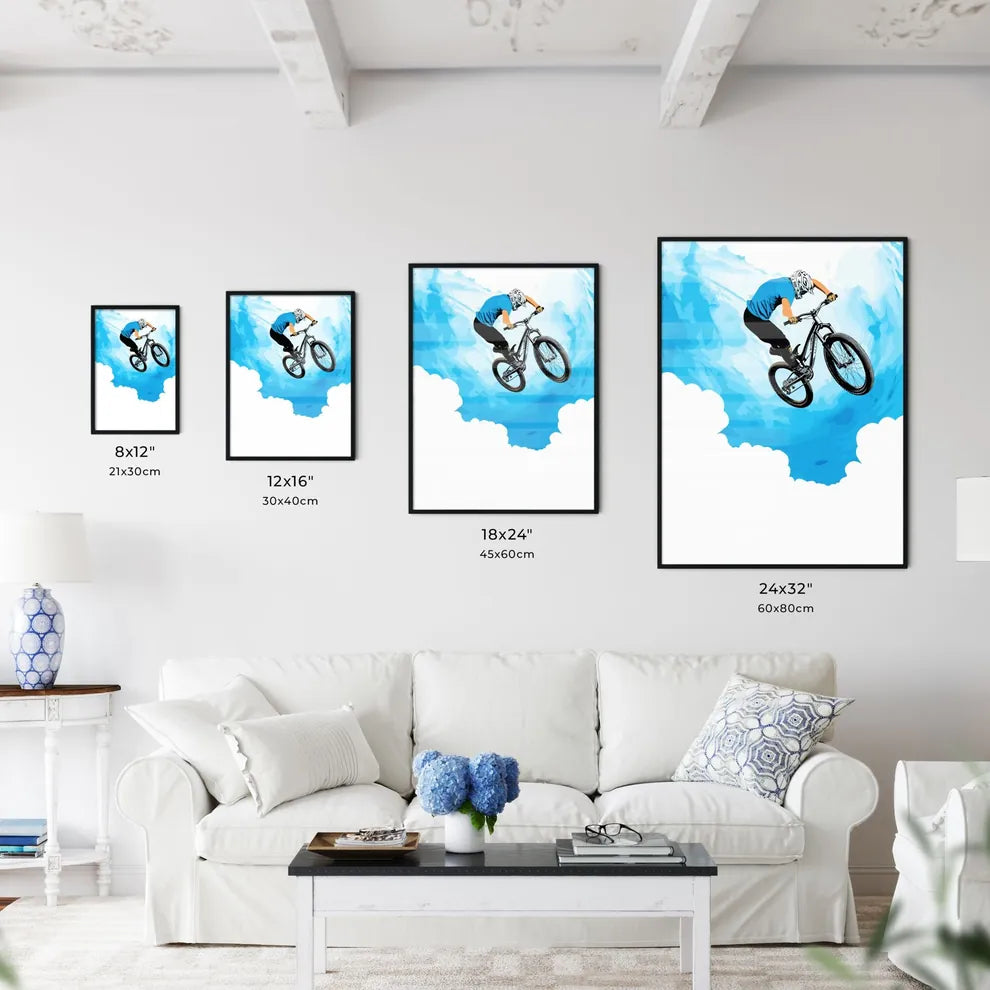 Man Doing An Jump With A Bmx Bike Against Sk - Kitchen Hangings