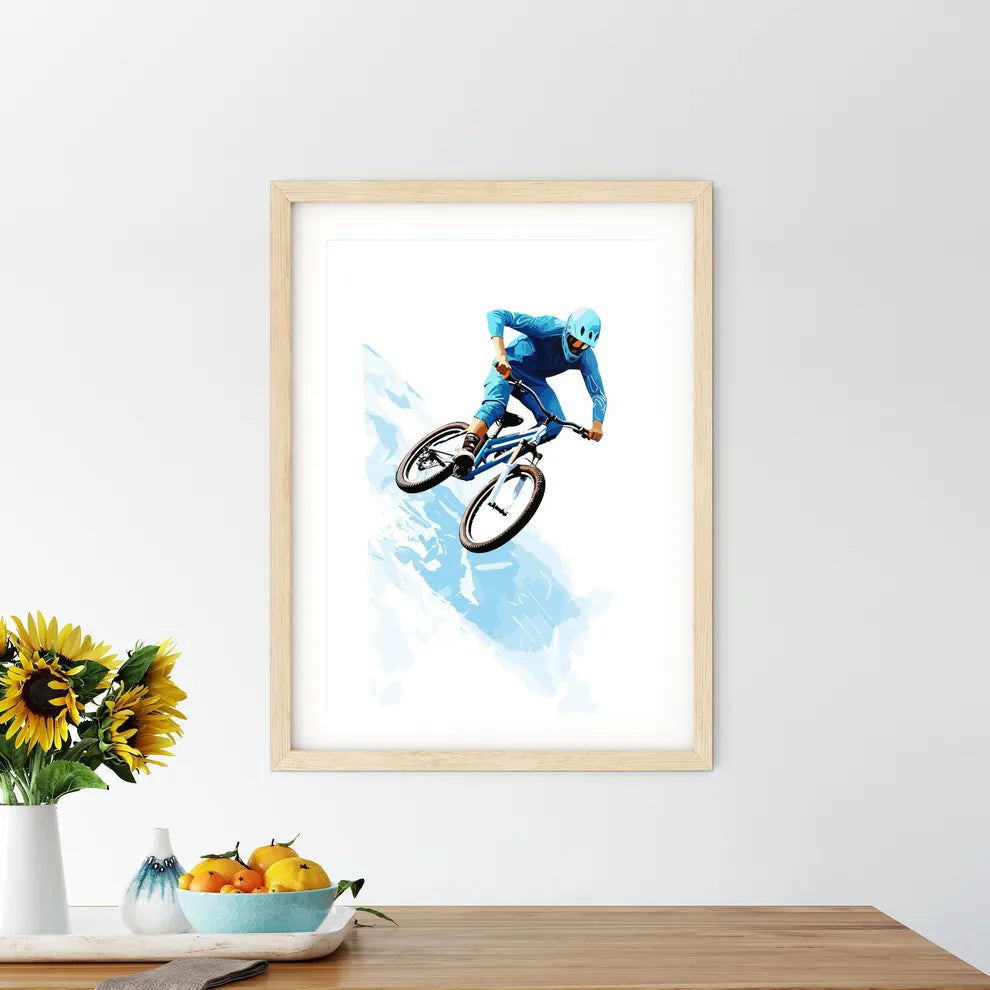 Man Doing An Jump With A Bmx Bike Against Sk Framed Print
