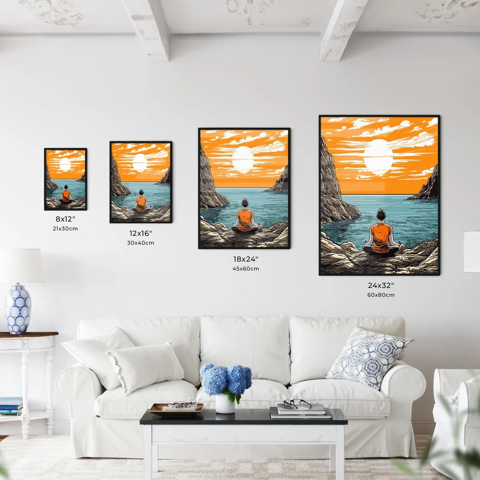 Meditation At The Aegean Sea - A Man Sittin - Kitchen Hangings