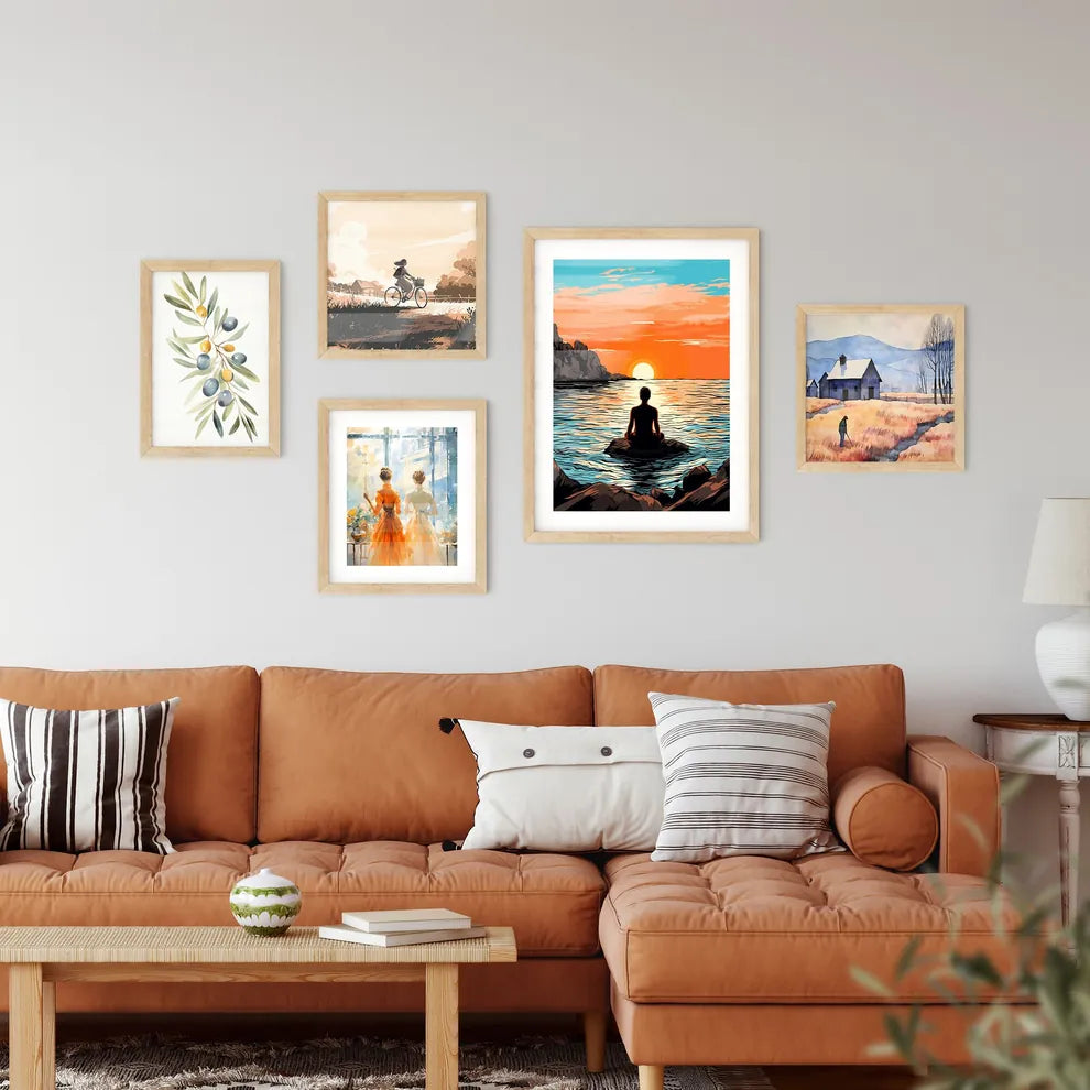 Meditation At The Aegean Sea - A Person Sit Wall Art