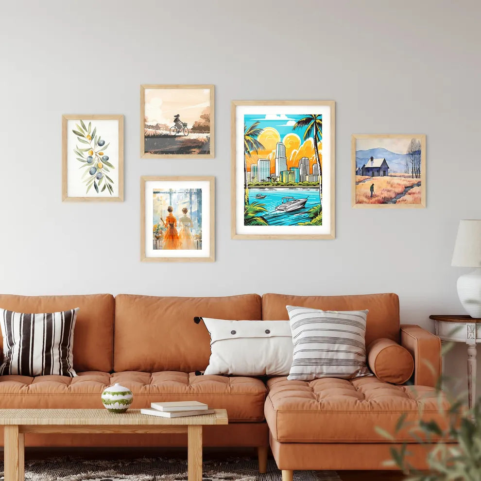 Miami Vacation Vinatage Poster - A Boat On The Water Interior Design