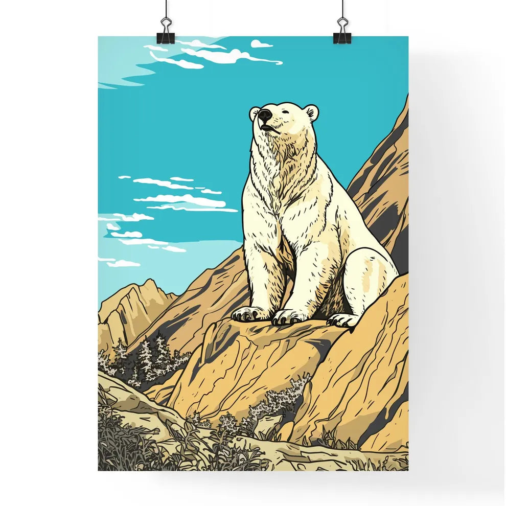 Polar Bear On The Canadian Arctic Tundra  Poster
