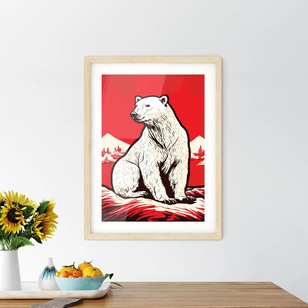 Polar Bear On The Canadian Arctic Tundra  Framed Print