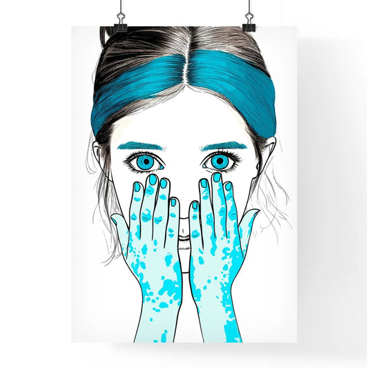 Portrait Of Kid Girl With Face And Hands Pai Poster