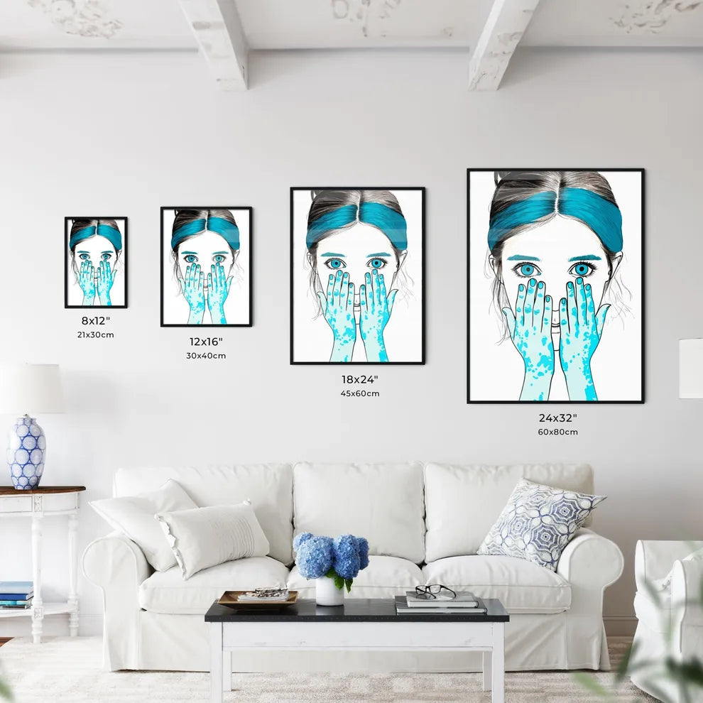 Portrait Of Kid Girl With Face And Hands Pai - Kitchen Hangings
