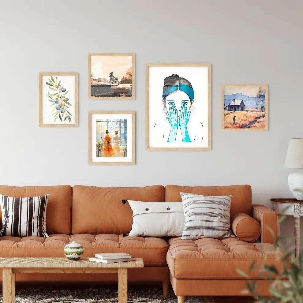 Portrait Of Kid Girl With Face And Hands Pai Wall Art
