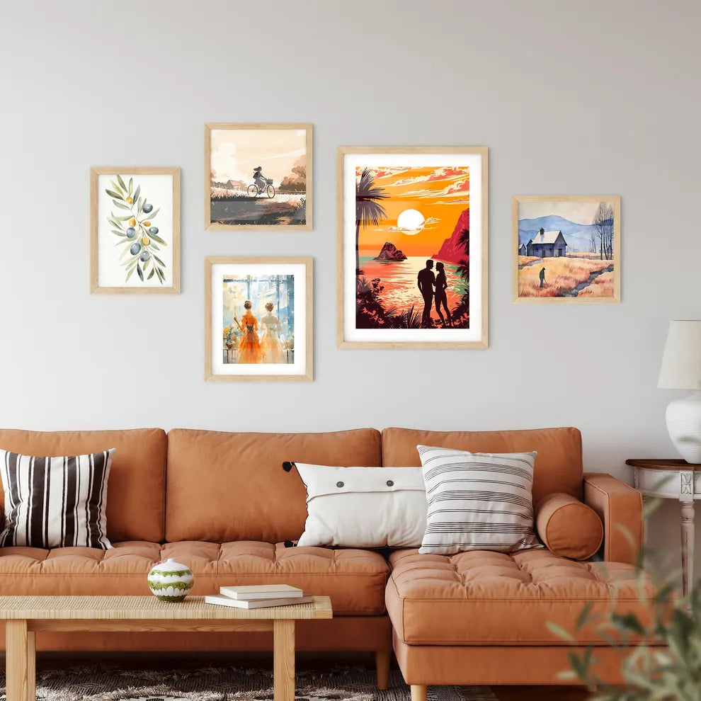 Romantic Couple At Uninhabited Island At Sun Wall Art