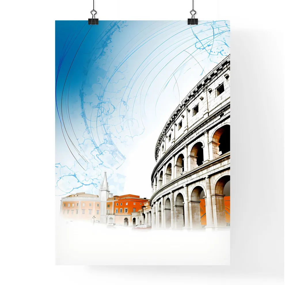 Rome Italy Old City Skyline - A Large Stone Building With Arches Poster