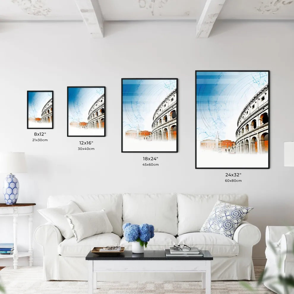 Rome Italy Old City Skyline - A Large Stone Building With Arches Size Chart