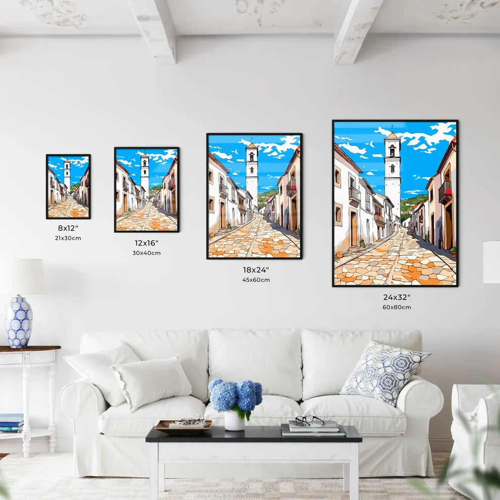 Segova Spain - A Street With A Tower In The Distance Size Chart