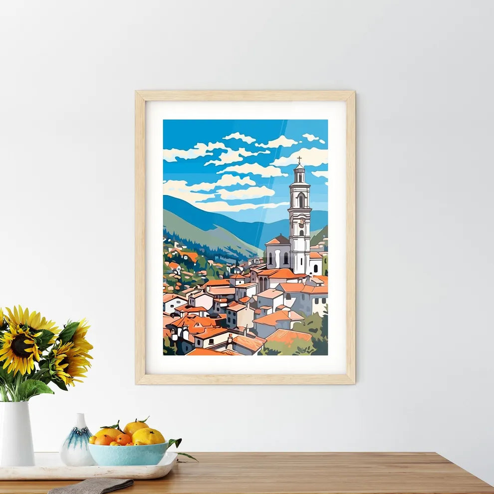 Segova Spain - A Building With A Tower In A Valley Custom Print