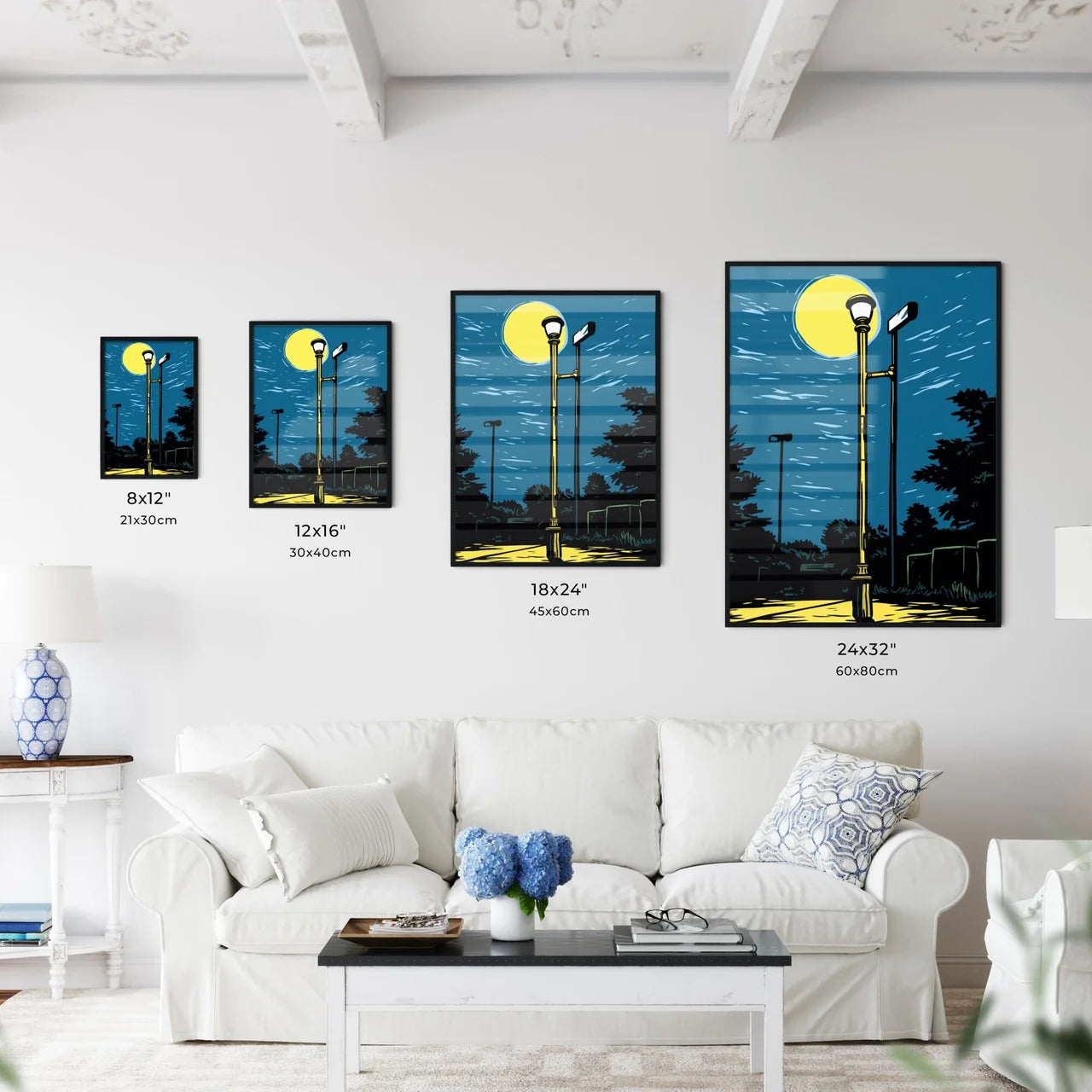 Solitary Lamppost Trying To Shine Its Yellow Light - A Street Light And Street Signs Size Chart