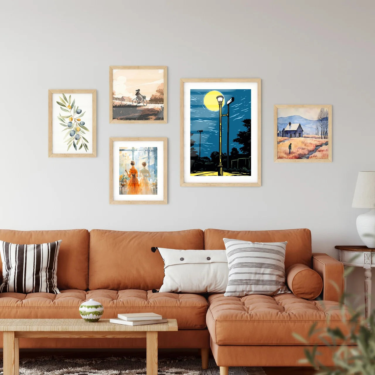 Solitary Lamppost Trying To Shine Its Yellow Light - A Street Light And Street Signs Interior Design