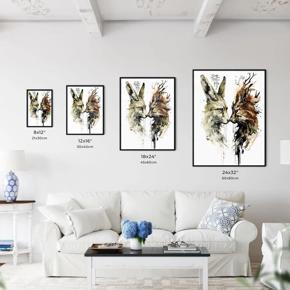 The Fox And The Rabbit Poster  Size Chart