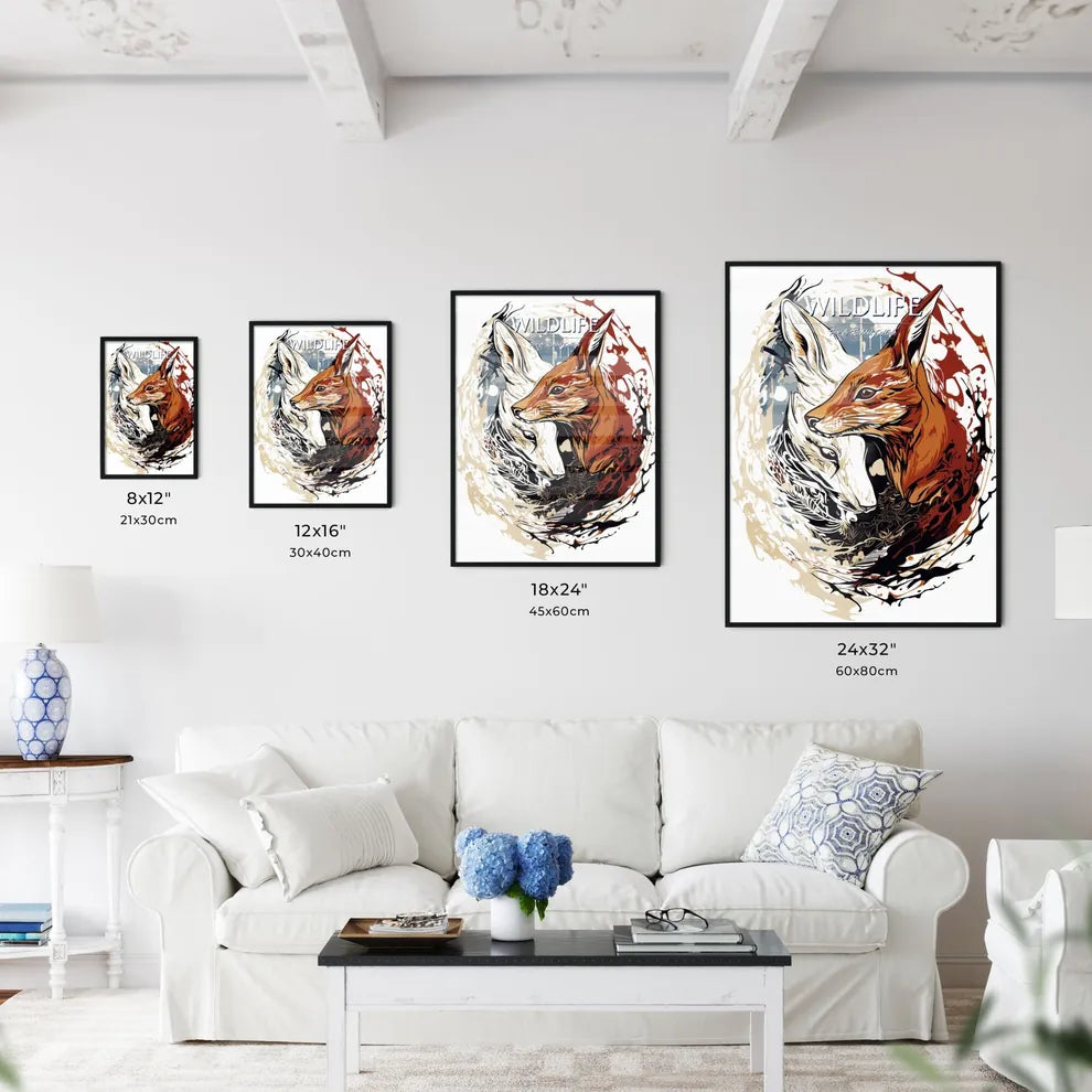 The Fox And The Rabbit Poster  Size Chart