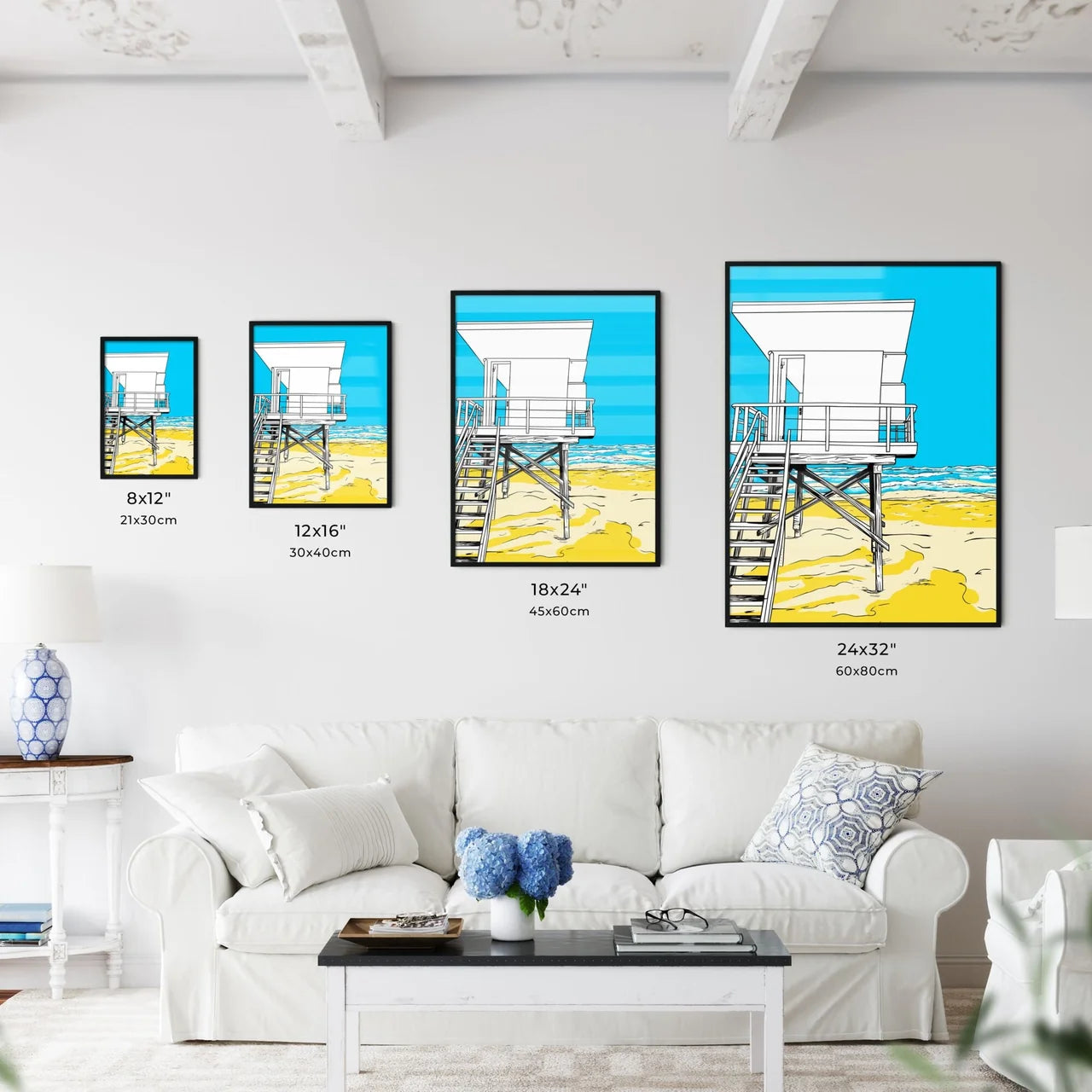 The Lifeguard Tower On Venice Beach Los Angeles Ca - A Cartoon Of A Lifeguard Tower On A Beach Size Chart