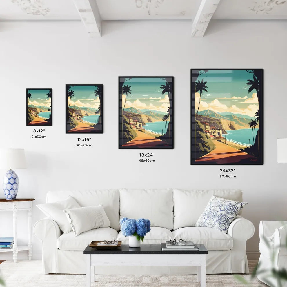 Valencia Vacation Poster - A Poster Of A Beach And A House Size Chart