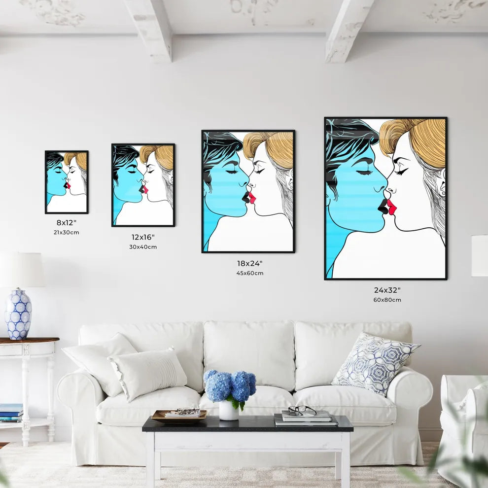 Valentine S Day Kiss Cartoon Romantic People - Kitchen Hangings