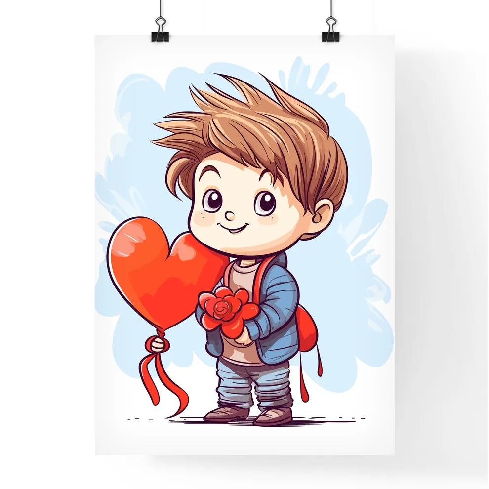 Valentines Day Greeting Card With A Cute Lit Poster