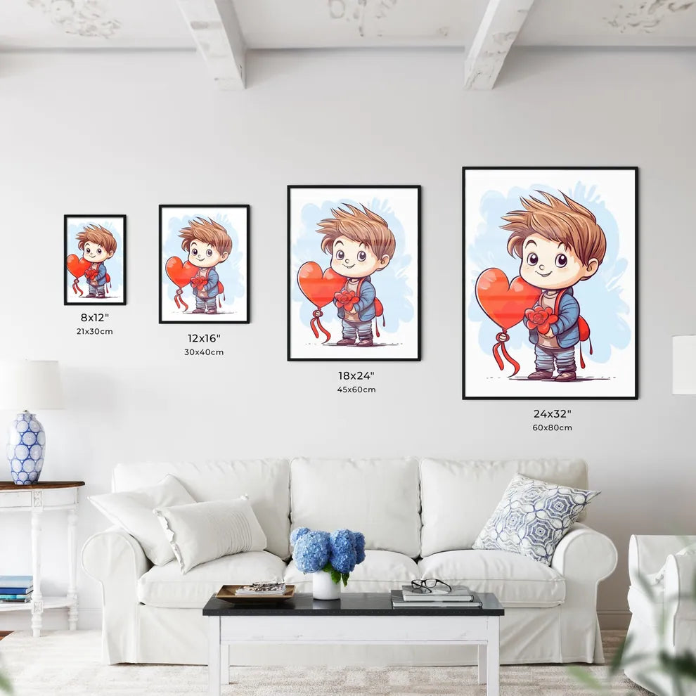 Valentines Day Greeting Card With A Cute Lit - Kitchen Hangings