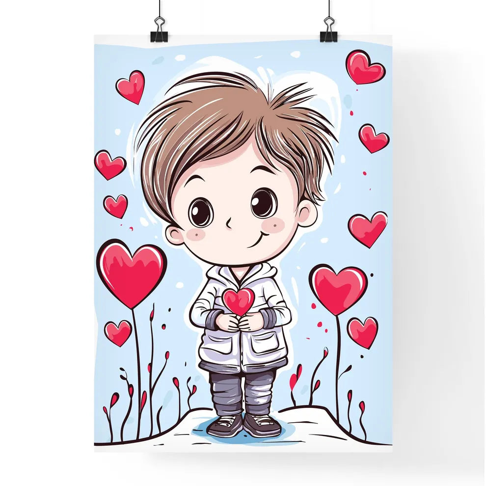 Valentines Day Greeting Card With A Cute Lit Poster