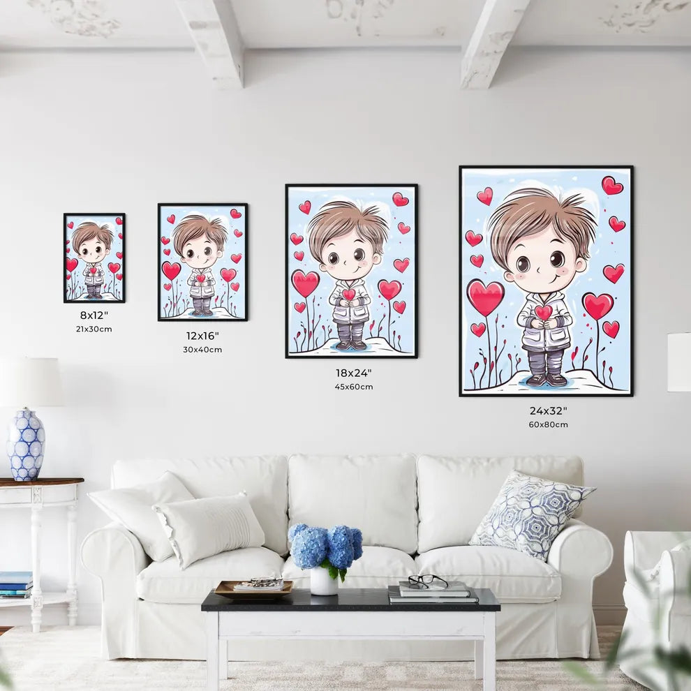 Valentines Day Greeting Card With A Cute Lit - Kitchen Hangings