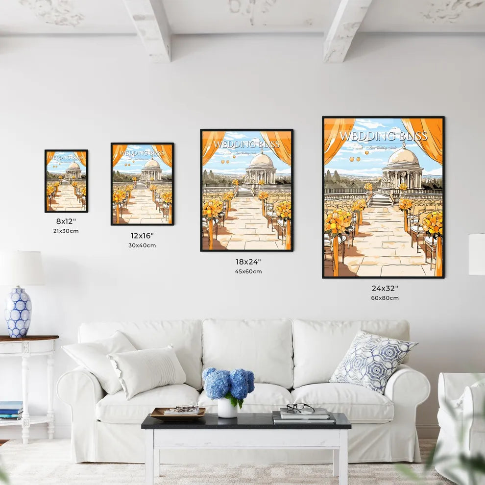 Wedding Setting Where The Ceremony Will Take Place - A Drawing Of A Wedding Ceremony Size Chart