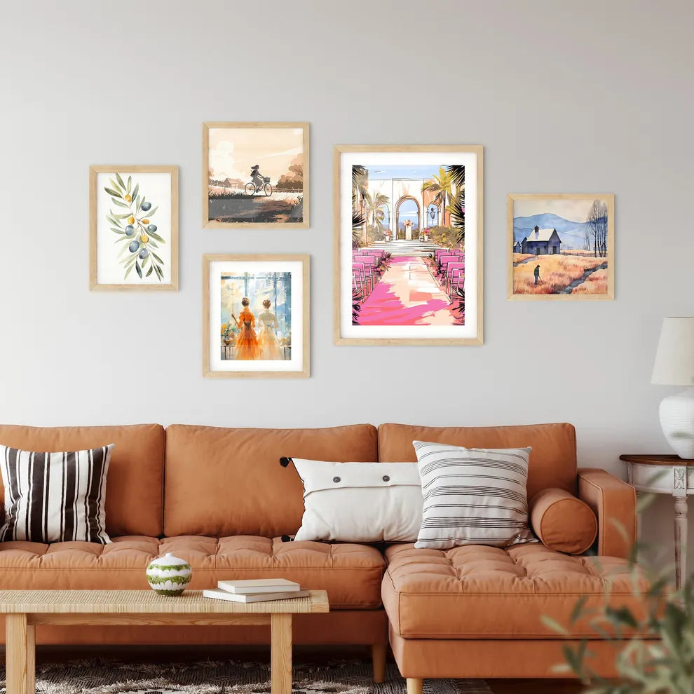 Wedding Setting Where The Ceremony Will Take Place - A Wedding Ceremony With Pink Chairs And Palm Trees Interior Design