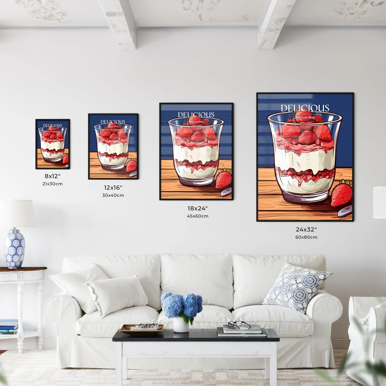 Yoghurt With Granola And Strawberries In Gla - Kitchen Hangings