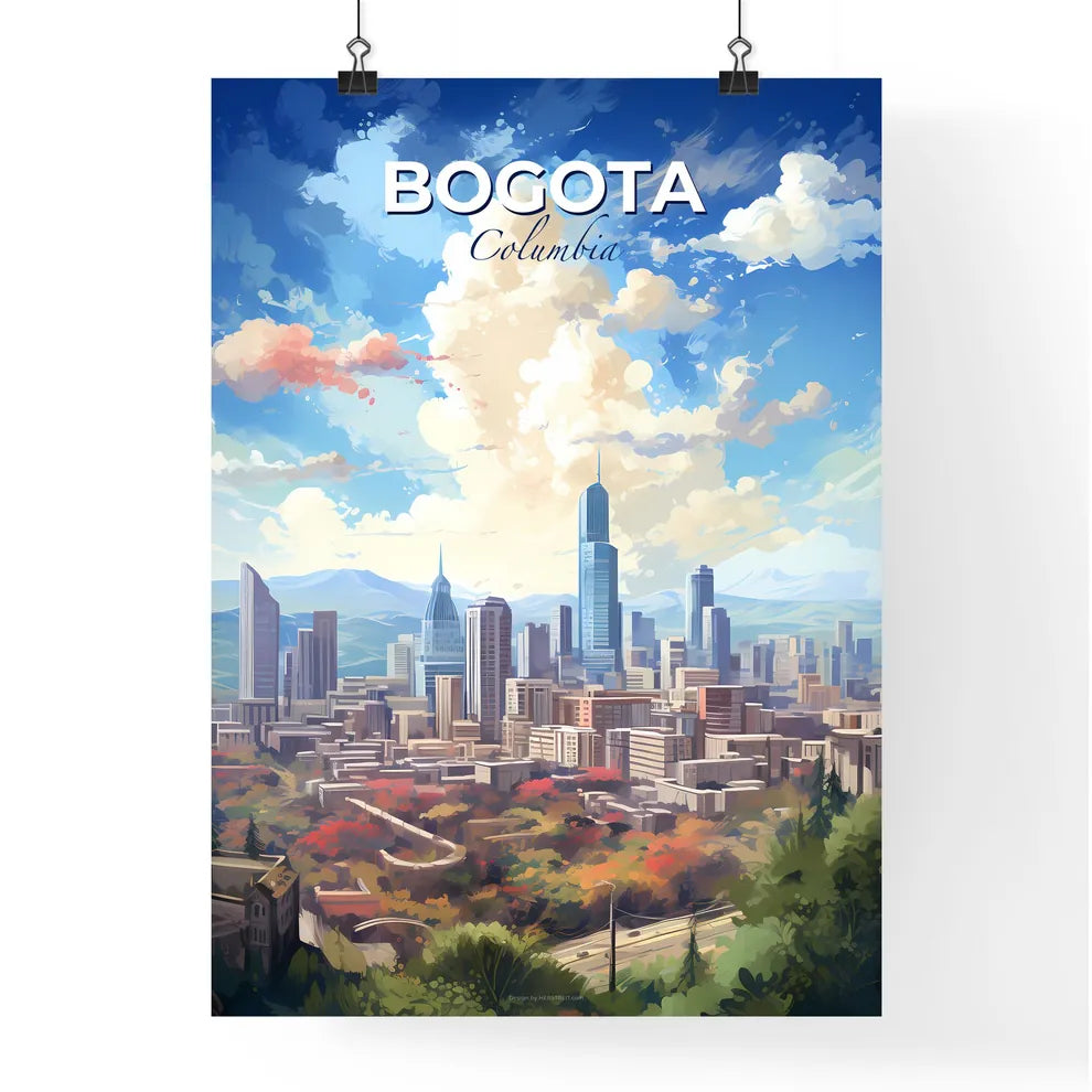 Bogota Columbia Skyline - A City Landscape With Trees And Buildings - Customizable Travel Gift Default Title